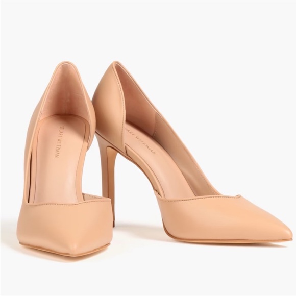 Stuart Weitzman Avenue 95 Leather Stiletto Heels in Nude Size 11.5 - Picture 1 of 10